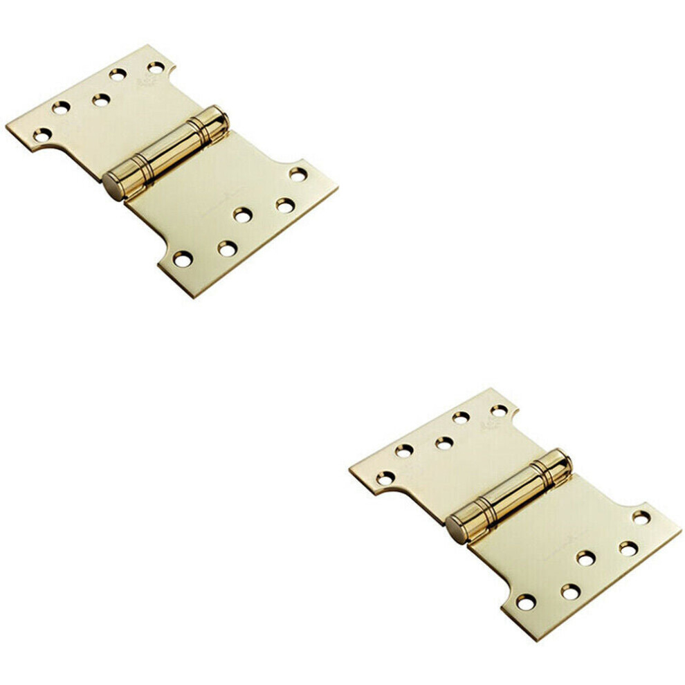 2x PAIR 101.6 x 152 x 3.5mm Parliament Hinge Stainless Brass Internal Door