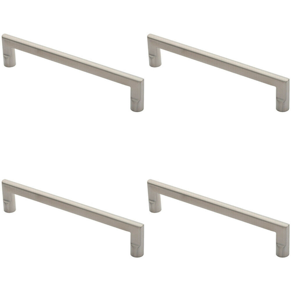 4x Flat D Bar Door Pull Handle 315 x 15mm 300mm Fixing Centres Satin Steel