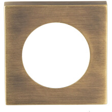 PAIR Screw On Square Rose Cover Plates 52 x 52mm 10mm Depth Antique Brass