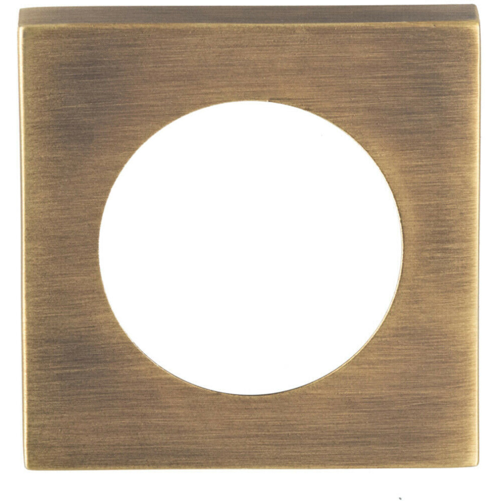 Pair Screw On Square Rose Cover Plates 52 X 52Mm 10Mm Depth Antique Brass 5056492564105
