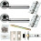 Loops Door Handle & Latch Pack Chrome & Satin Nickel Modern Screwless Round Rose 1
