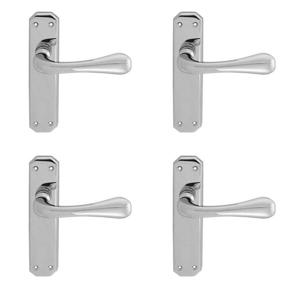 Loops 4X Pair Heavy Duty Handle On Angular Latch Backplate 180 X 40Mm Polished Chrome