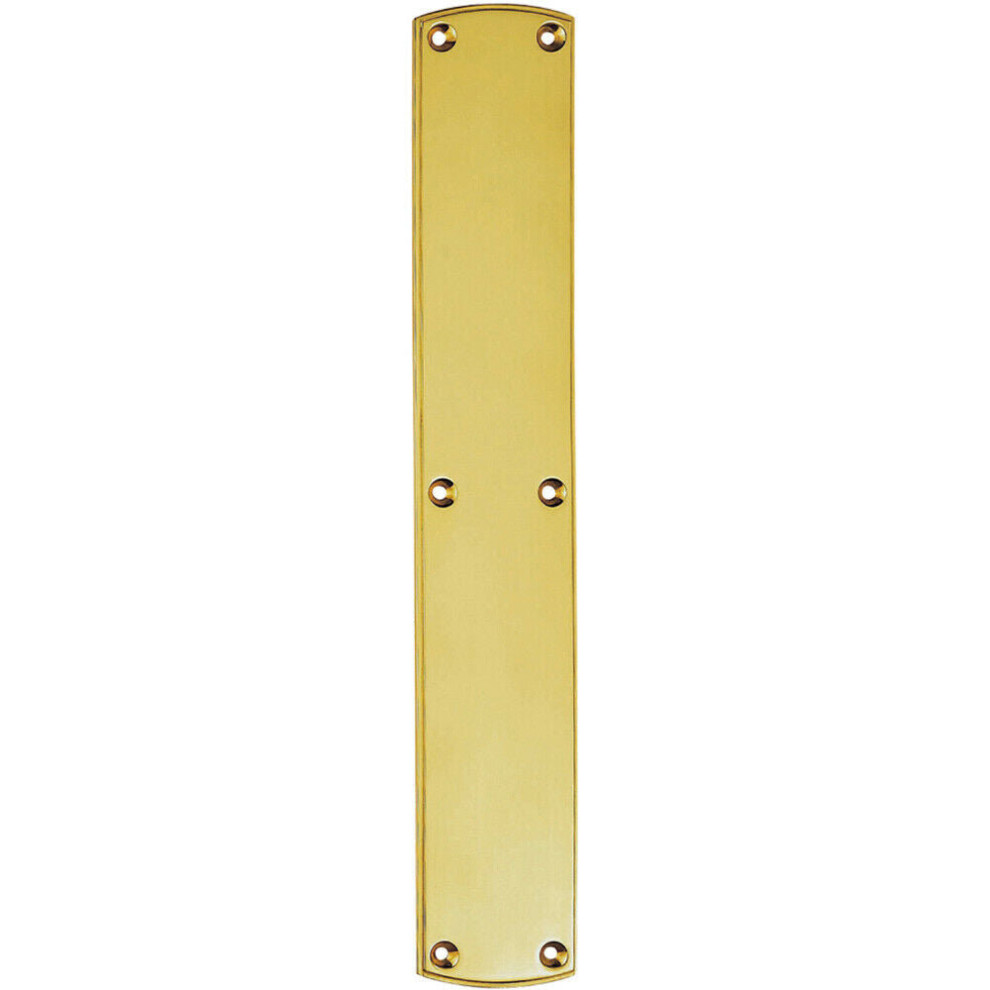 Loops Large Traditional Door Finger Plate 457 X 75Mm Polished Brass Push Plate