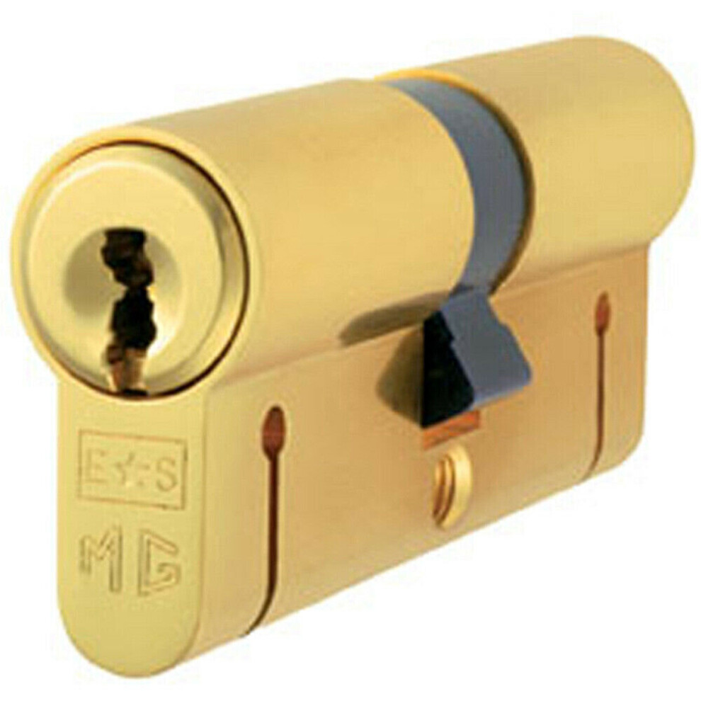 70mm Euro Double Cylinder Lock Keyed to Differ 15 Pin Polished Brass Door