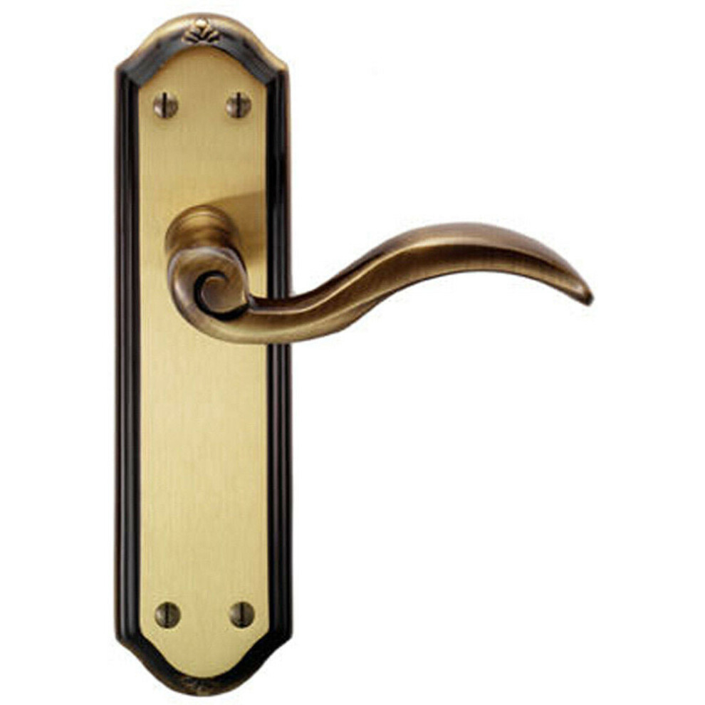 Pair Spiral Sculpted Handle On Latch Backplate 180 X 48Mm Florentine Bronze 5056492581126