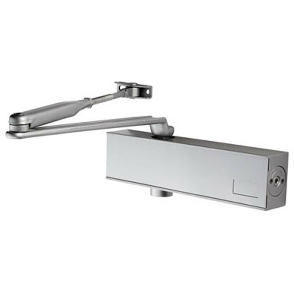 Medium Frequency Overhead Door Closer Variable Power Size 2 4 Silver