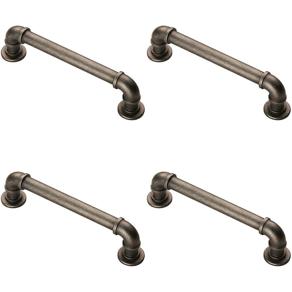 4X Pipe Design Cabinet Pull Handle 128Mm Fixing Centres 12Mm Dia Pewter 5056524202678
