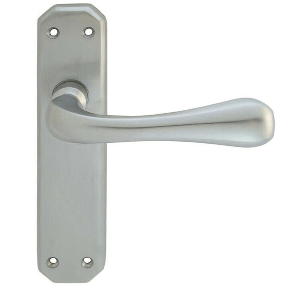 Loops Pair Heavy Duty Handle On Angular Latch Backplate 180 X 40Mm Satin Chrome
