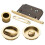 Loops Sliding Bathroom Door Flush Pull Set Turn and Release Lock Satin Brass 1
