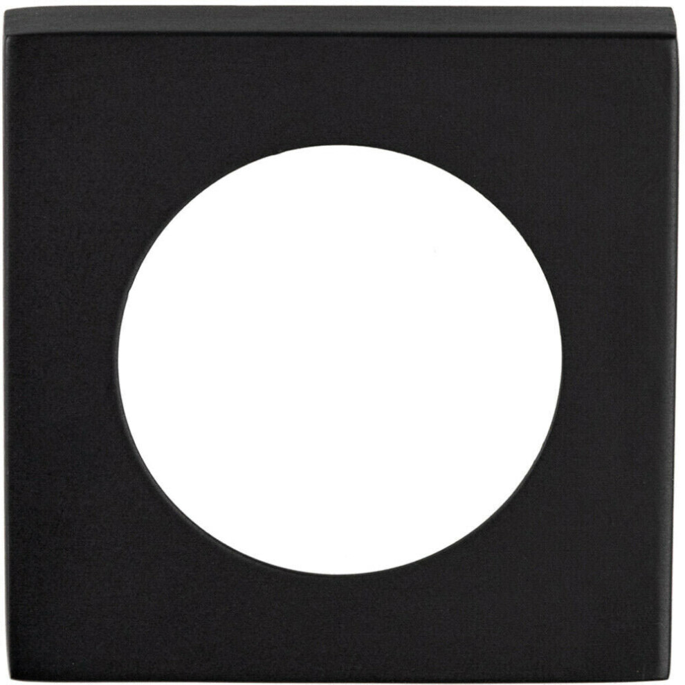 Pair Screw On Square Rose Cover Plates 52 X 52Mm 10Mm Depth Matt Black 5056492564112