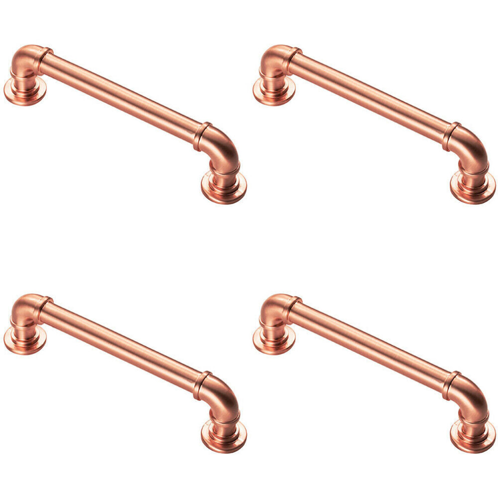 Loops 4X Pipe Design Cabinet Pull Handle 128Mm Fixing Centres 12Mm Dia Satin Copper