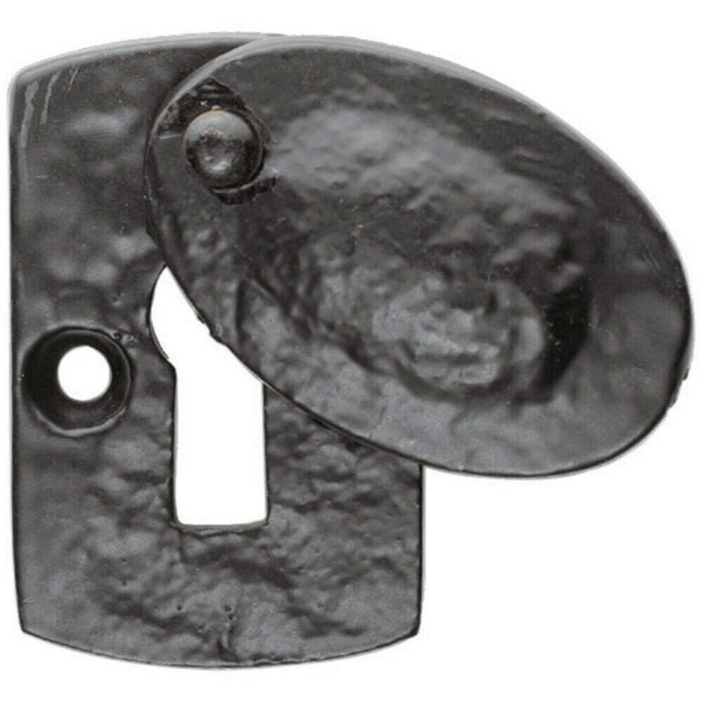 Loops Plaque Design Antique Covered Escutcheon Euro Profile 43 X 29Mm Black Antique