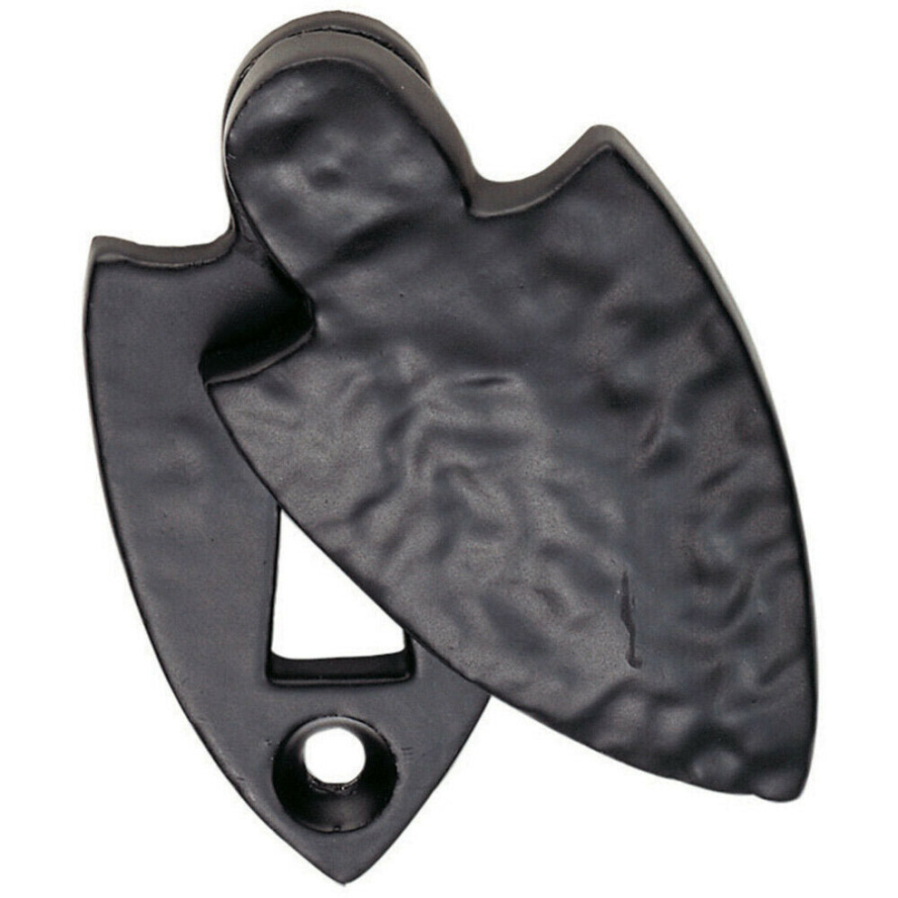 Loops Shield Deisgn Antique Covered Escutcheon Lock Profile 58 X 32Mm Black Antique
