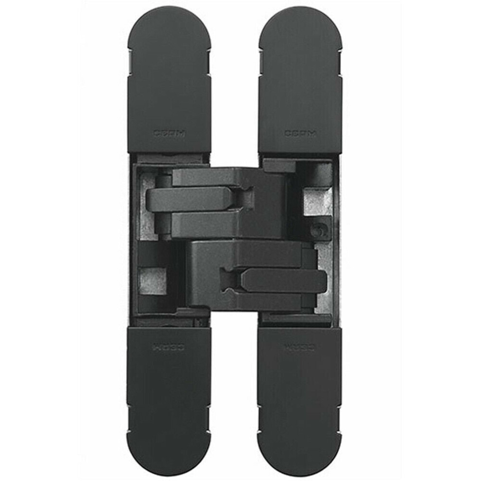 130 X 30Mm Concealed Heavy Duty Hinge Fits Unrebated Doors Matt Black 5056492581379