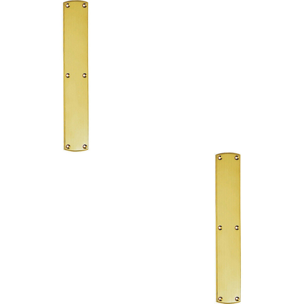2X Large Traditional Door Finger Plate 457 X 75Mm Polished Brass Push Plate 5056524200247
