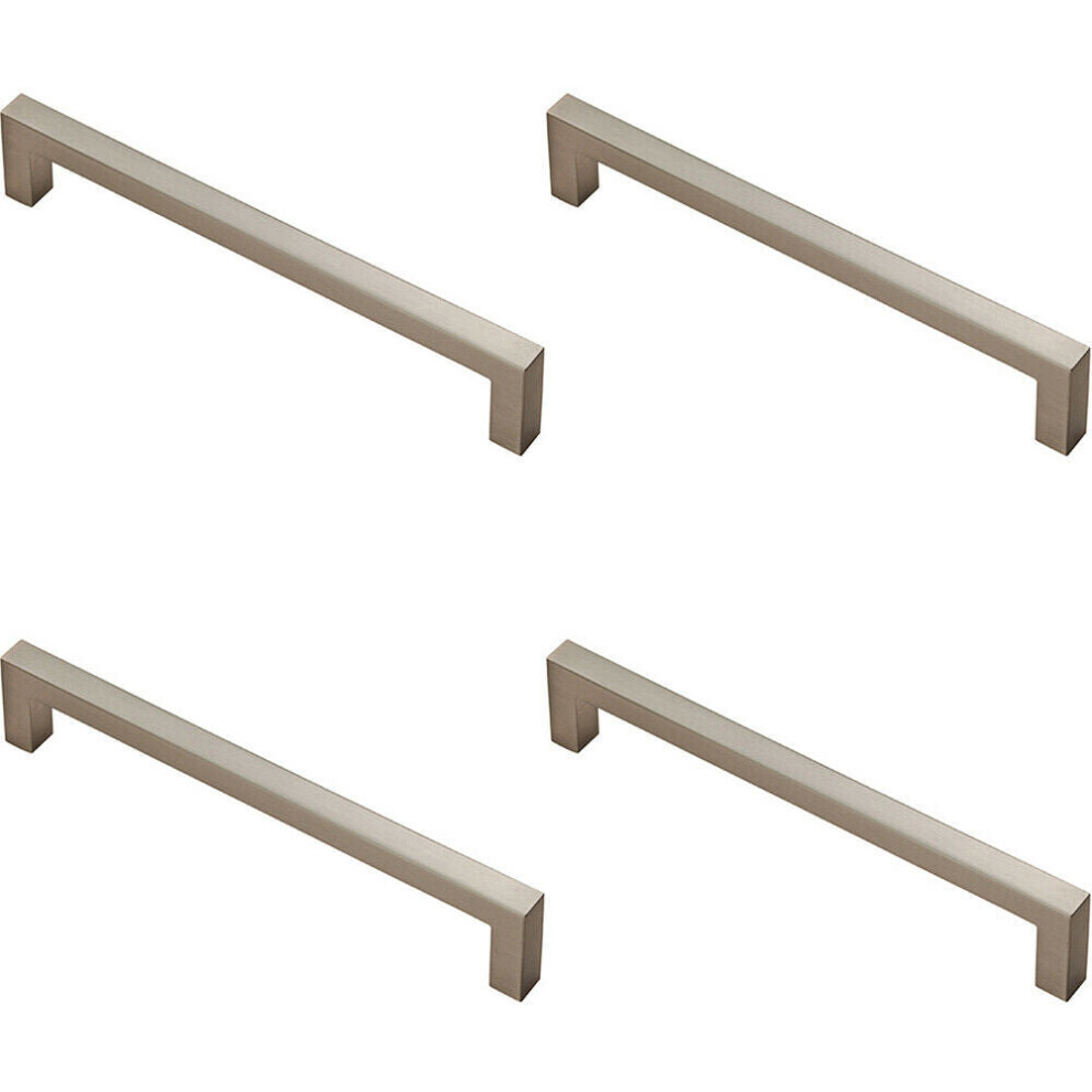 Loops 4X Square Block Pull Handle 170 X 10Mm 160Mm Fixing Centres Satin Nickel