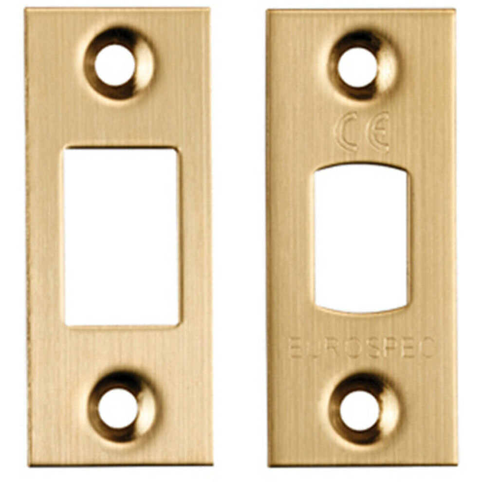 Strike & Fixing Pack for Heavy Duty Tubular Deadbolt Square Forend Satin Brass