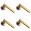 Loops 4x PAIR Straight Square Handle on Round Rose Concealed Fix Antique Brass 1