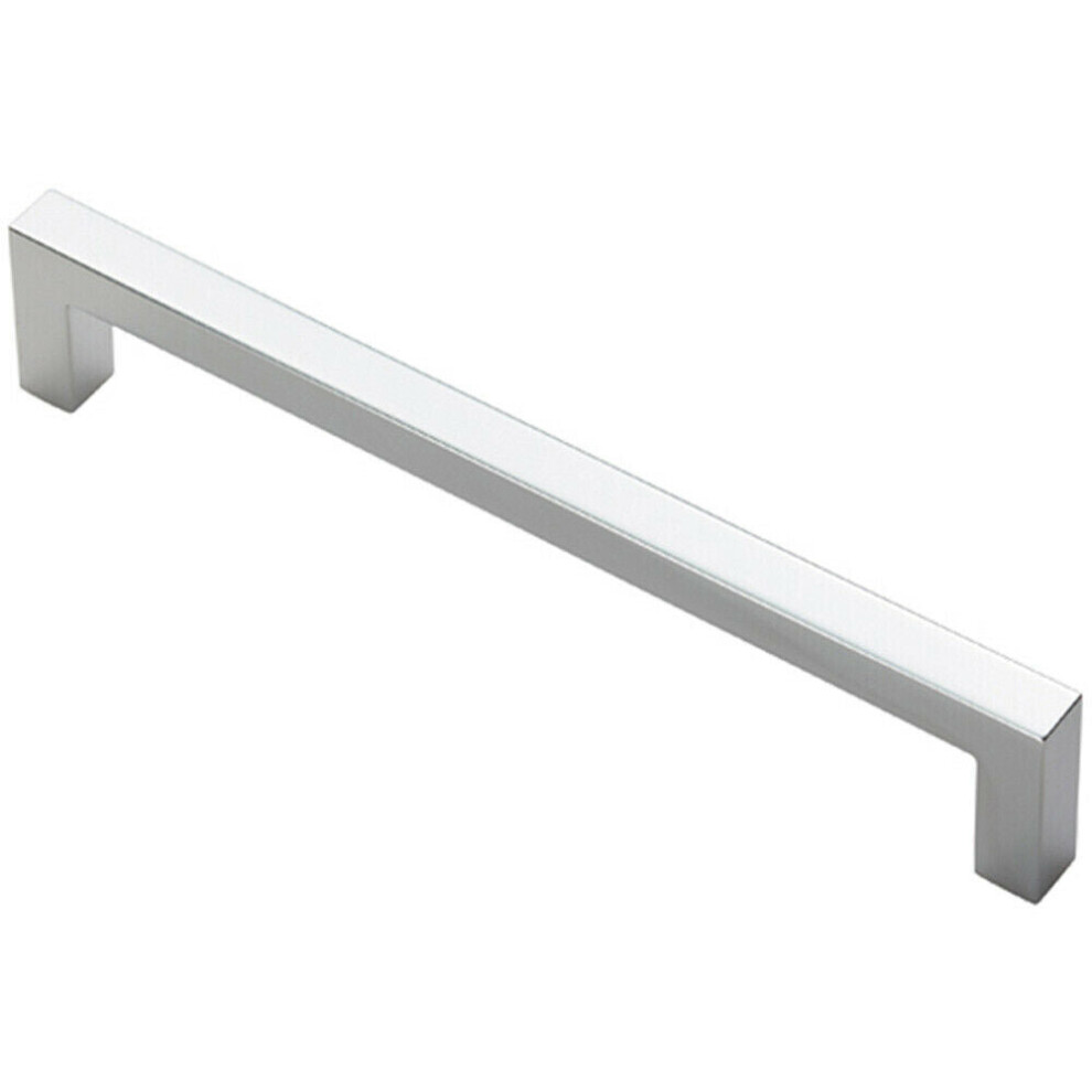 Loops Square Block Pull Handle 170 X 10Mm 160Mm Fixing Centres Polished Chrome