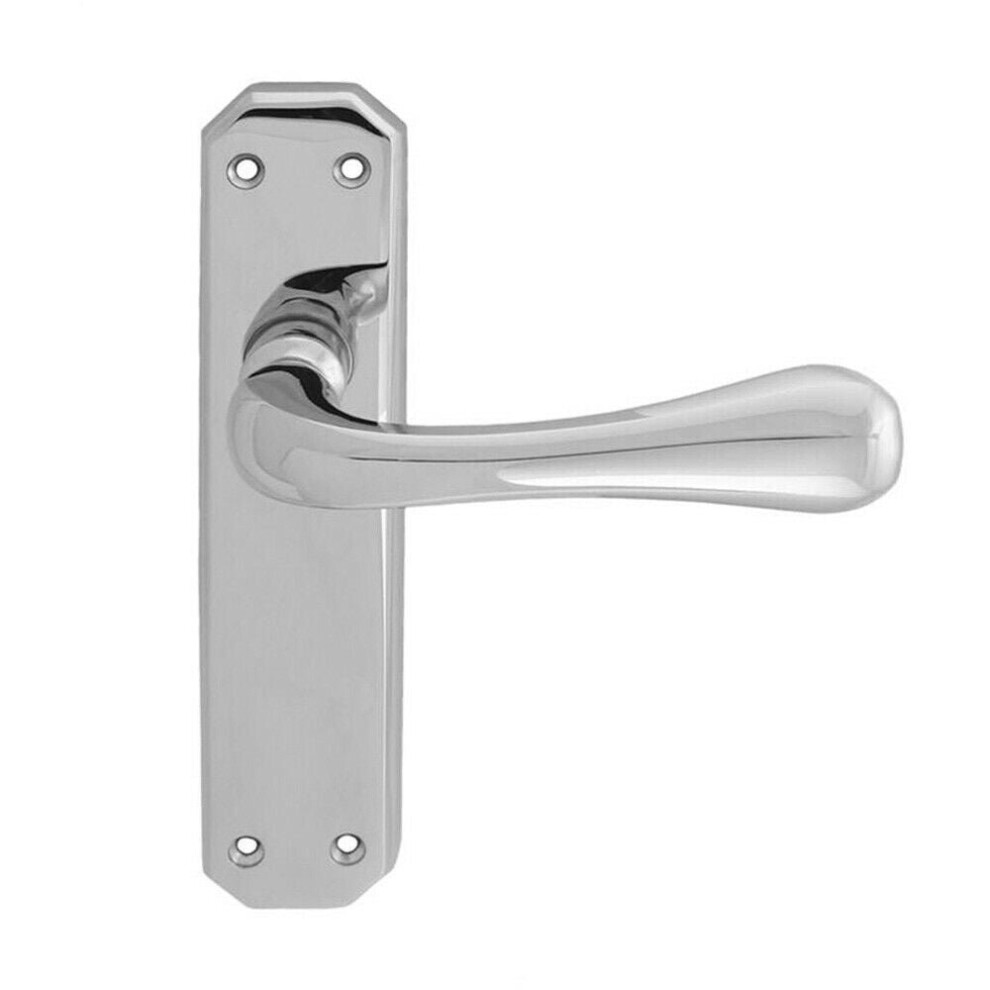 PAIR Heavy Duty Handle on Angular Latch Backplate 180 x 40mm Polished Chrome