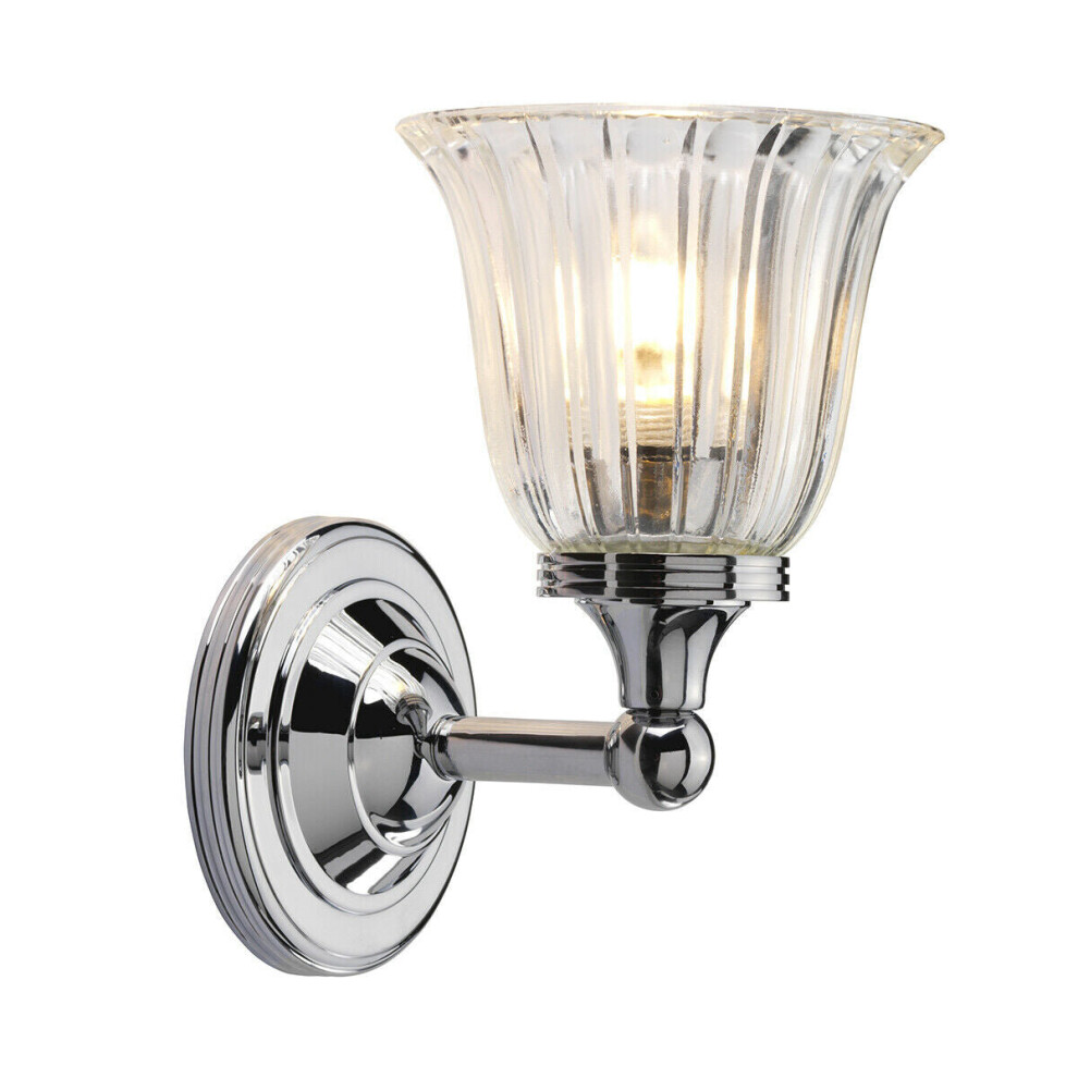 Loops Ip44 Wall Light Glass & Chrome Polished Chrome Led G9 3.5W