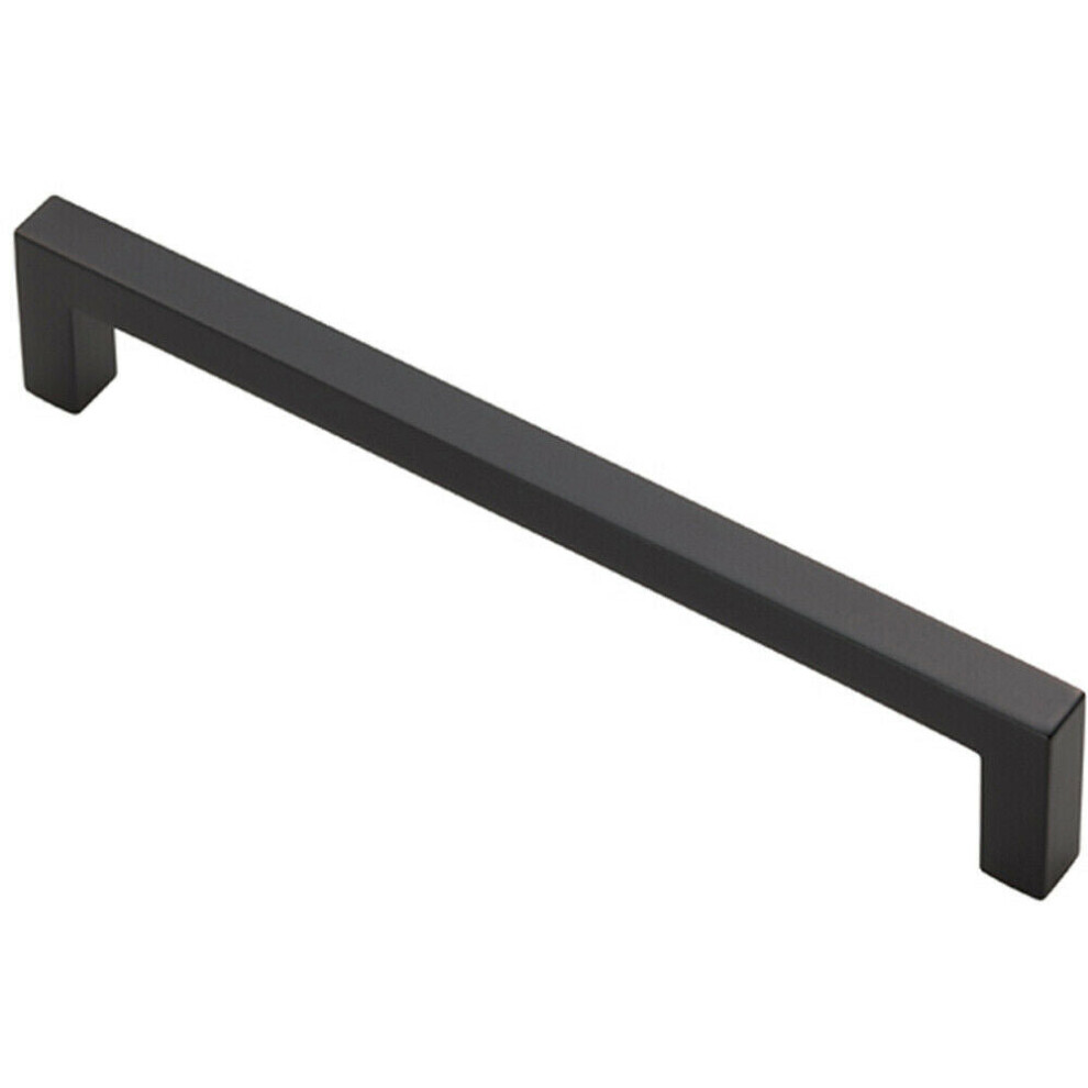 Square Block Pull Handle 170 X 10Mm 160Mm Fixing Centres Matt Black 5056492564495
