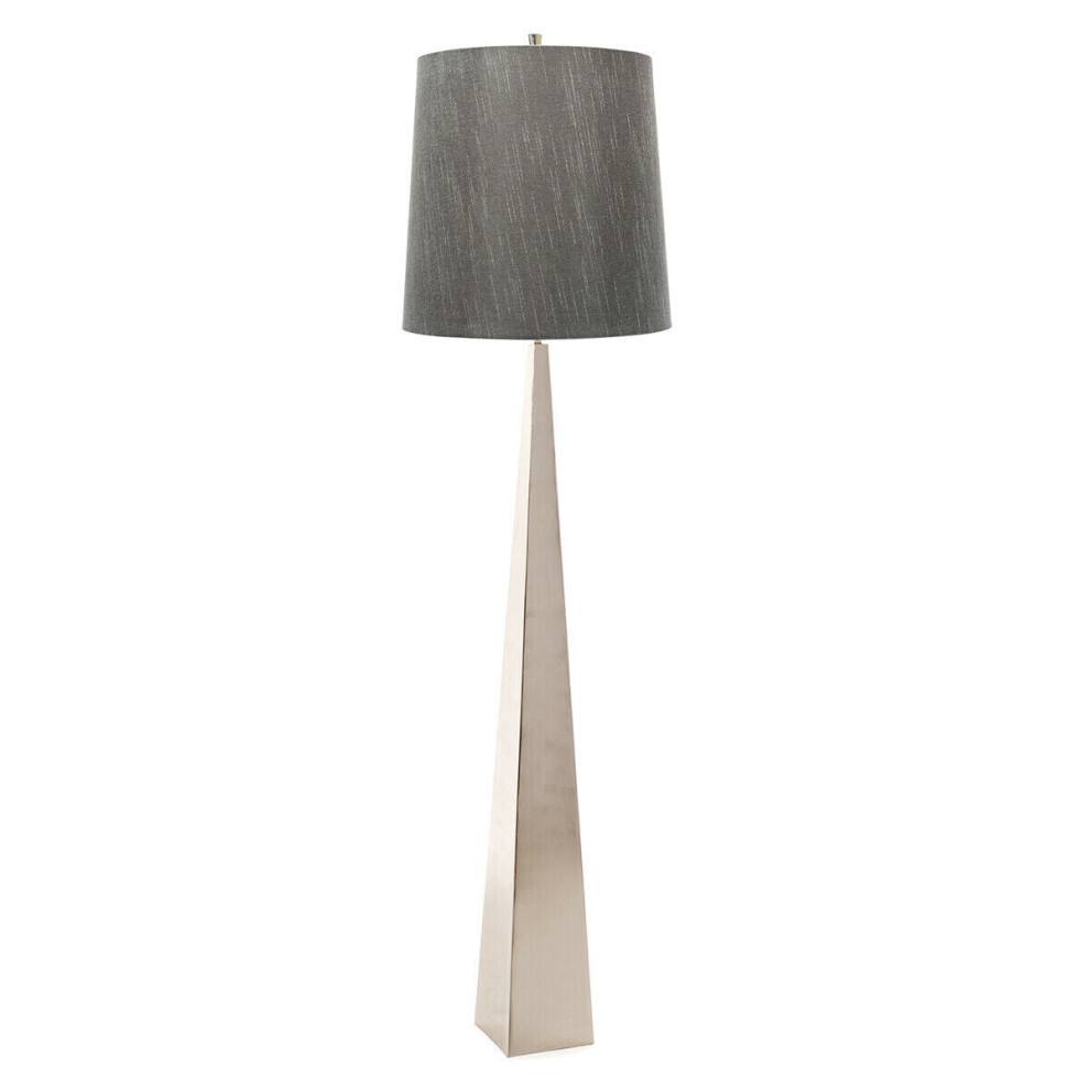Loops Floor Lamp Steel Tapered Column Shade Polished Nickel Led E27 100W Dark/Grey