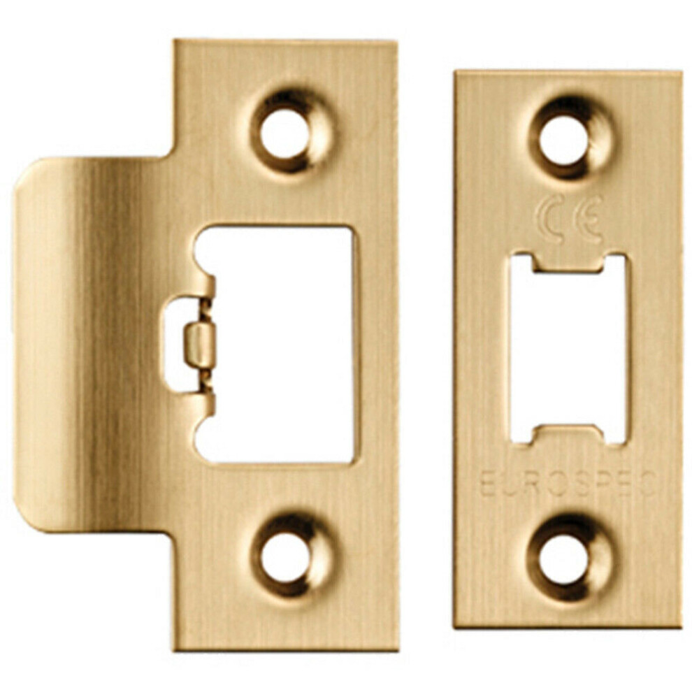 Forend Strike & Fixing Pack Suitable for Tubular Latch Satin Brass