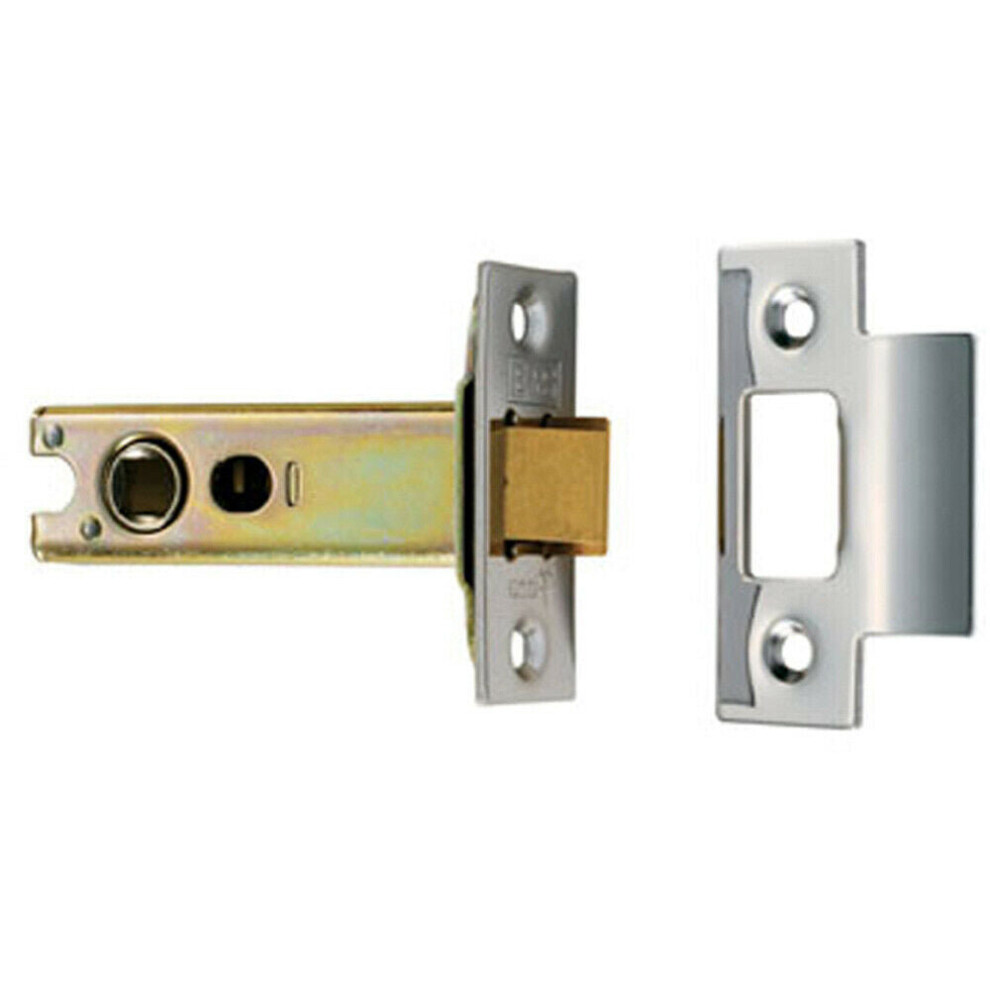 76mm Heavy Sprung Tubular Latch Square Satin Stainless Steel Door Latch