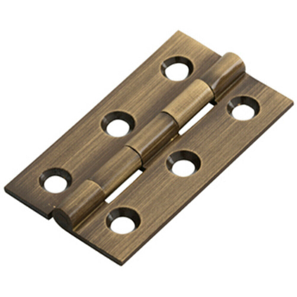 Loops Pair 50 X 28 X 1.5Mm Cabinet Hinge Antique Brass Small Cupboard Door