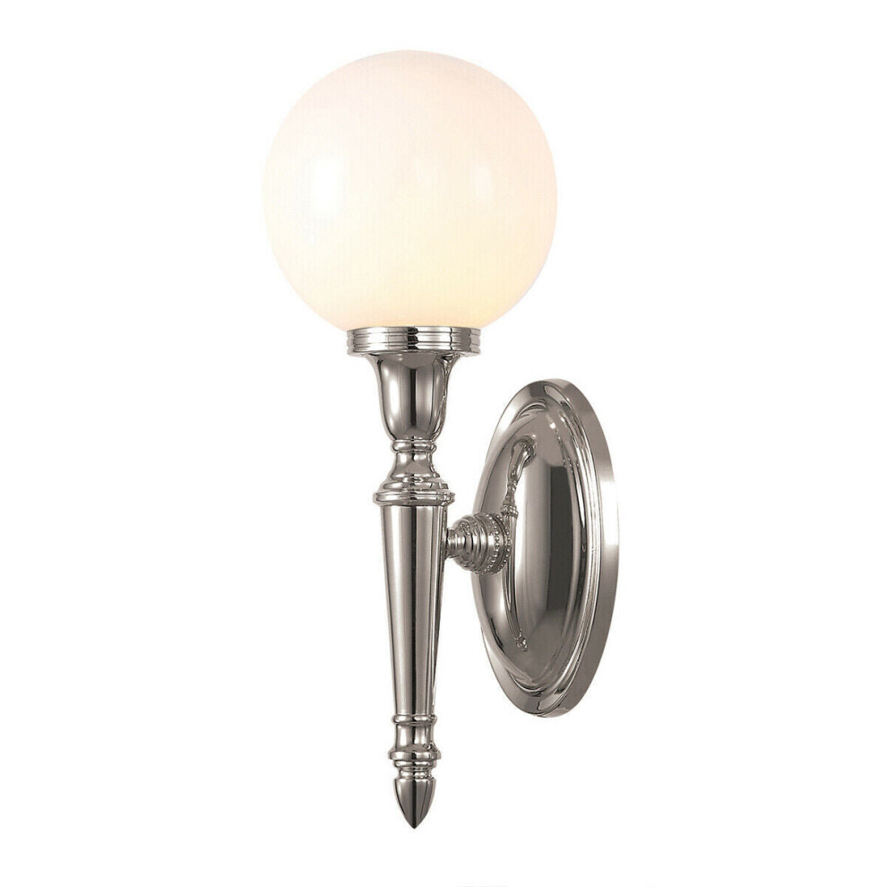 IP44 Wall Light Globe Shaped Glass Shade LED Inc Polished Nickel LED G9 3.5W