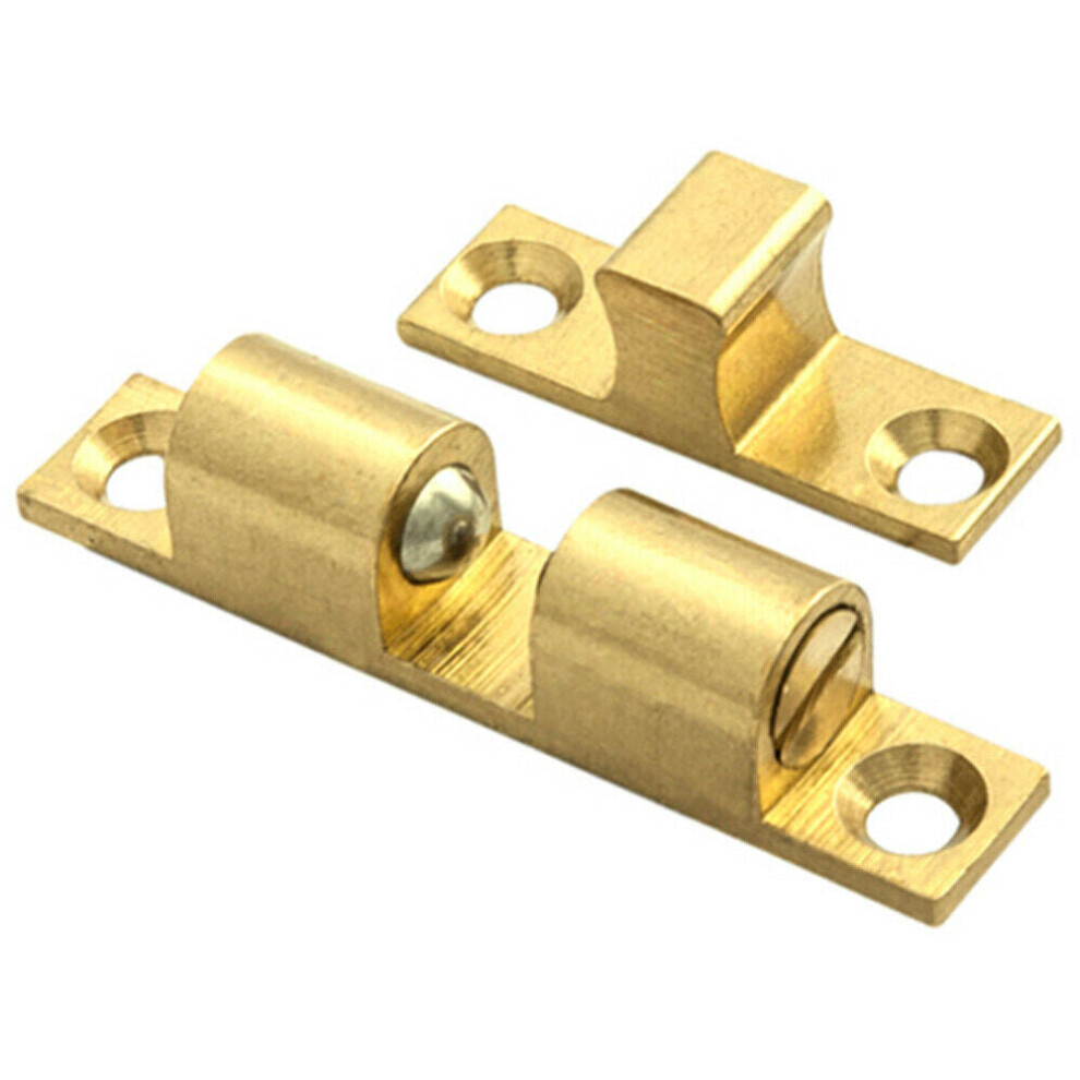 Double Ball Roller Cupboard Catch 70 x 12.5mm 56mm Fixing Centres Self Colour