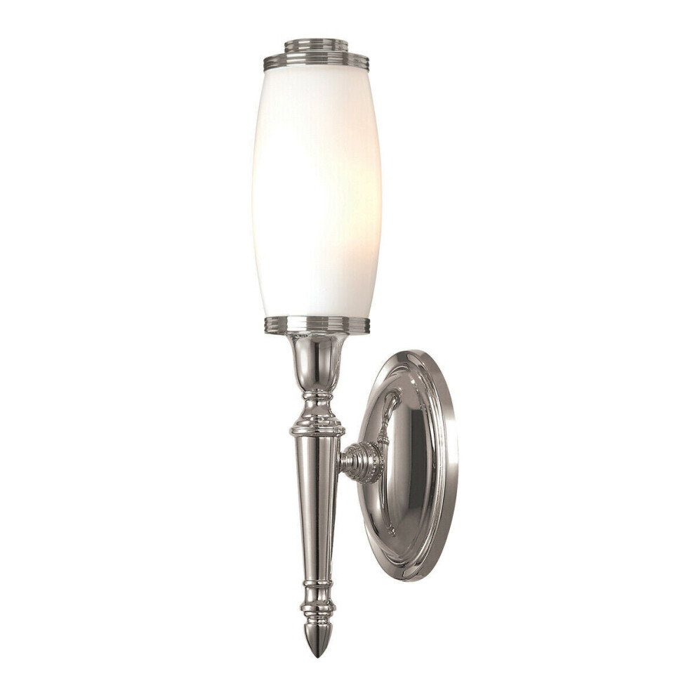 Loops Ip44 Wall Enclosed Long Glass Shade Led Inc Polished Nickel Led G9 3.5W Light