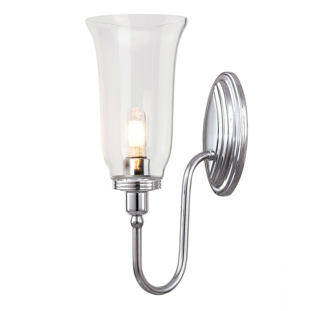 IP44 Tall Flute Style Glass Cup Polished Chrome LED G9 3.5W