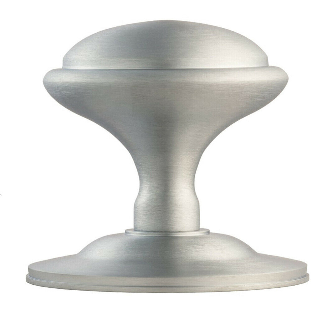 Loops Round Victorian Centre Door Knob Satin Chrome 85Mm Rose Outdoor Handle