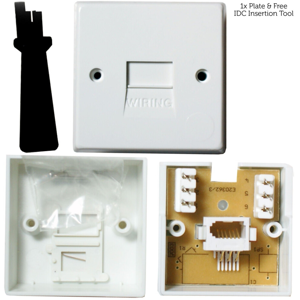 BT Extension Telephone Wall Socket IDC Terminal Slave Secondary Outlet Plate