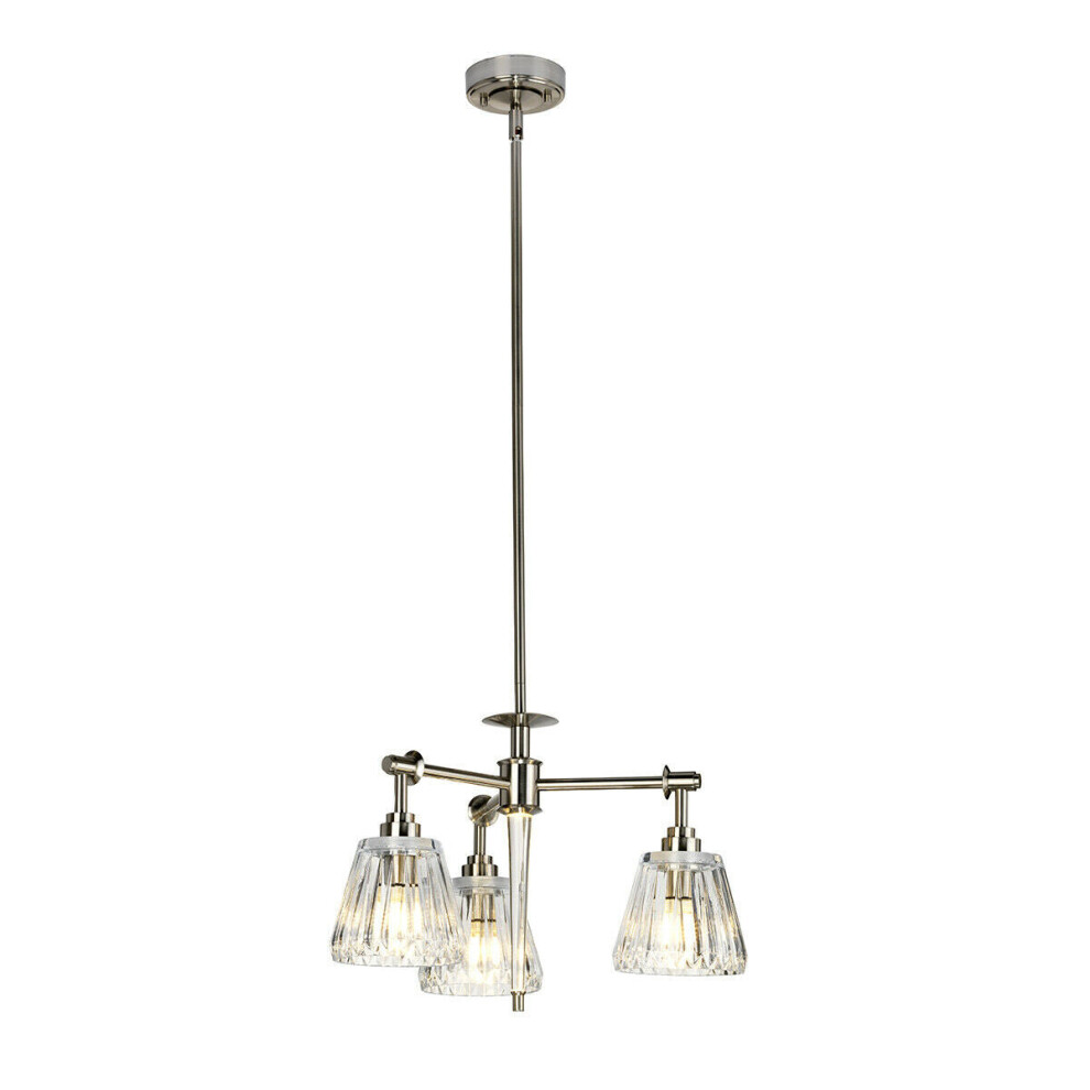 Loops Ip 44 3 Bulb Ceiling Light Fitting Brushed Nickel Led G9 3.5W