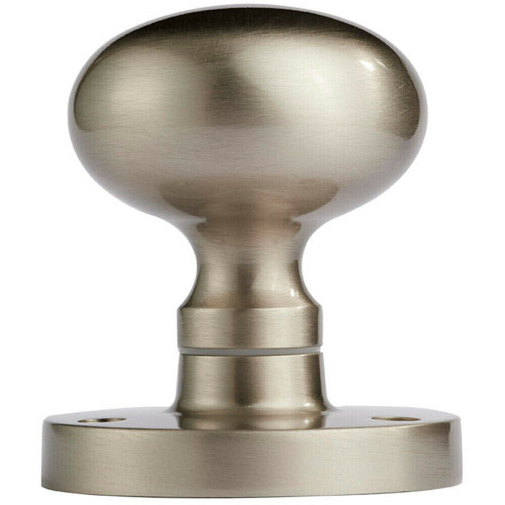 Pair Mushroom Mortice Door Knob Half Sprung 52Mm Diameter Satin Nickel 5056492581690