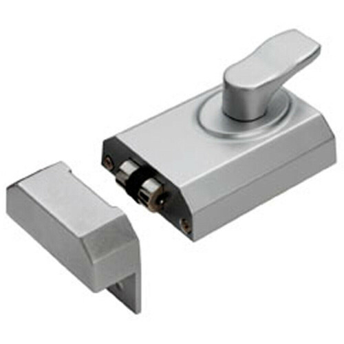 Loops Contract Rim Cylinder Rollerbolt Nightlatch 60mm Satin Chrome Door Lock