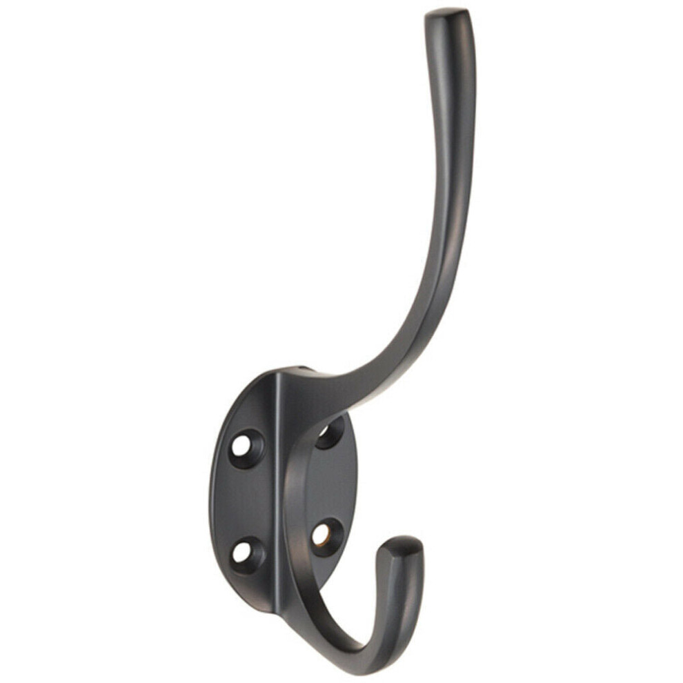Loops Victorian Hat & Coat Hook On Oval Backplate 64Mm Projection Matt Black