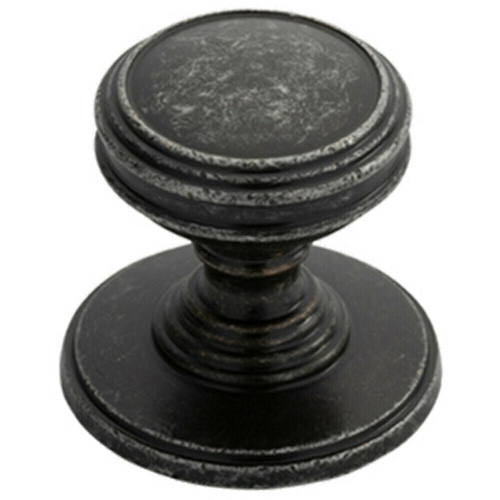 Loops Ringed Tiered Cupboard Door Knob 25Mm Diameter Pewter Cabinet Handle
