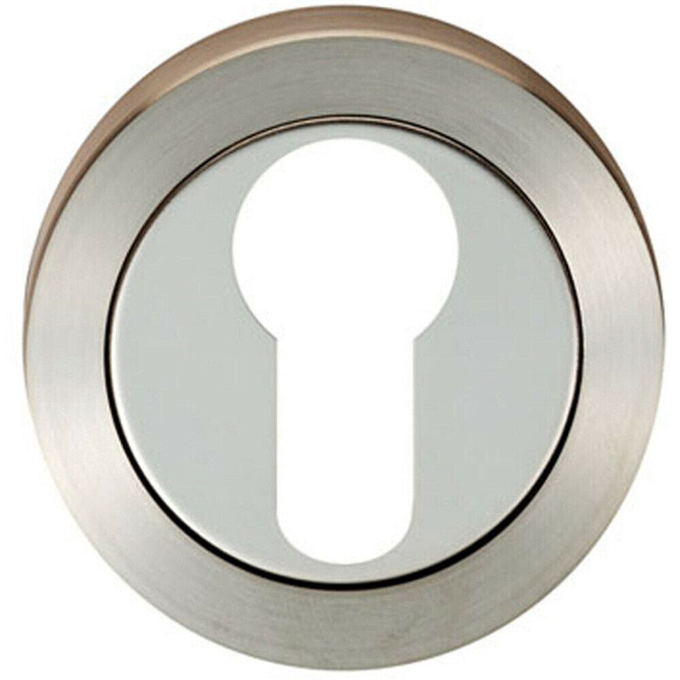 Loops Round Euro Profile Escutcheon 52Mm Dia Concealed Fix Bright Satin Steel