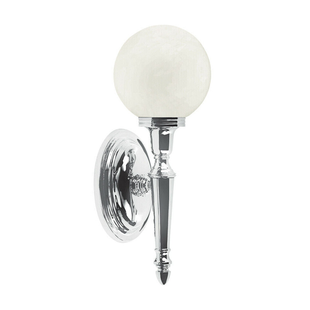 Loops Ip44 Wall Light Globe Shaped Glass Shade Led Included Chrome Led G9 3.5W