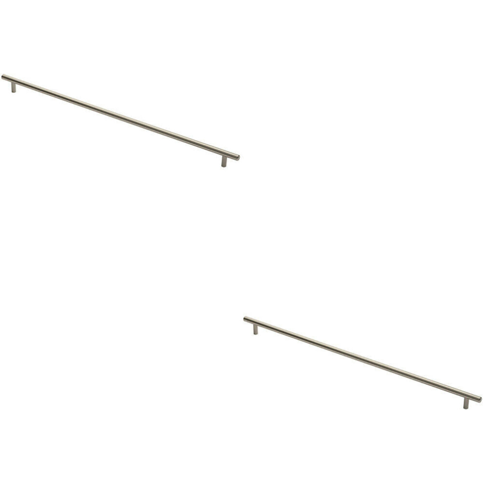 Loops 2X Round T Bar Cabinet Pull Handle 572 X 12Mm 512Mm Fixing Centres Satin Nickel