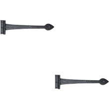 2x PAIR 380 x 102mm Ornate T Hinge Black Antique Internal Decorative Door Hinge