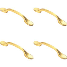 4x 128mm Shaker Style Cabinet Pull Handle 76mm Fixing Centres Satin Brass