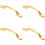 Loops 4x 128mm Shaker Style Cabinet Pull Handle 76mm Fixing Centres Satin Brass 1