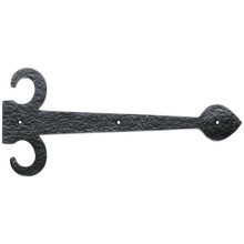 PAIR 457mm Ornate Sword Hinge Front Black Antique Decorative Door Plate