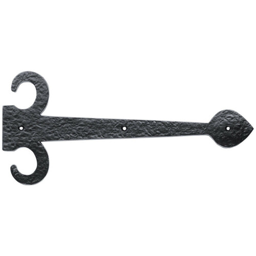 Loops PAIR 457mm Ornate Sword Hinge Front Black Antique Decorative Door Plate