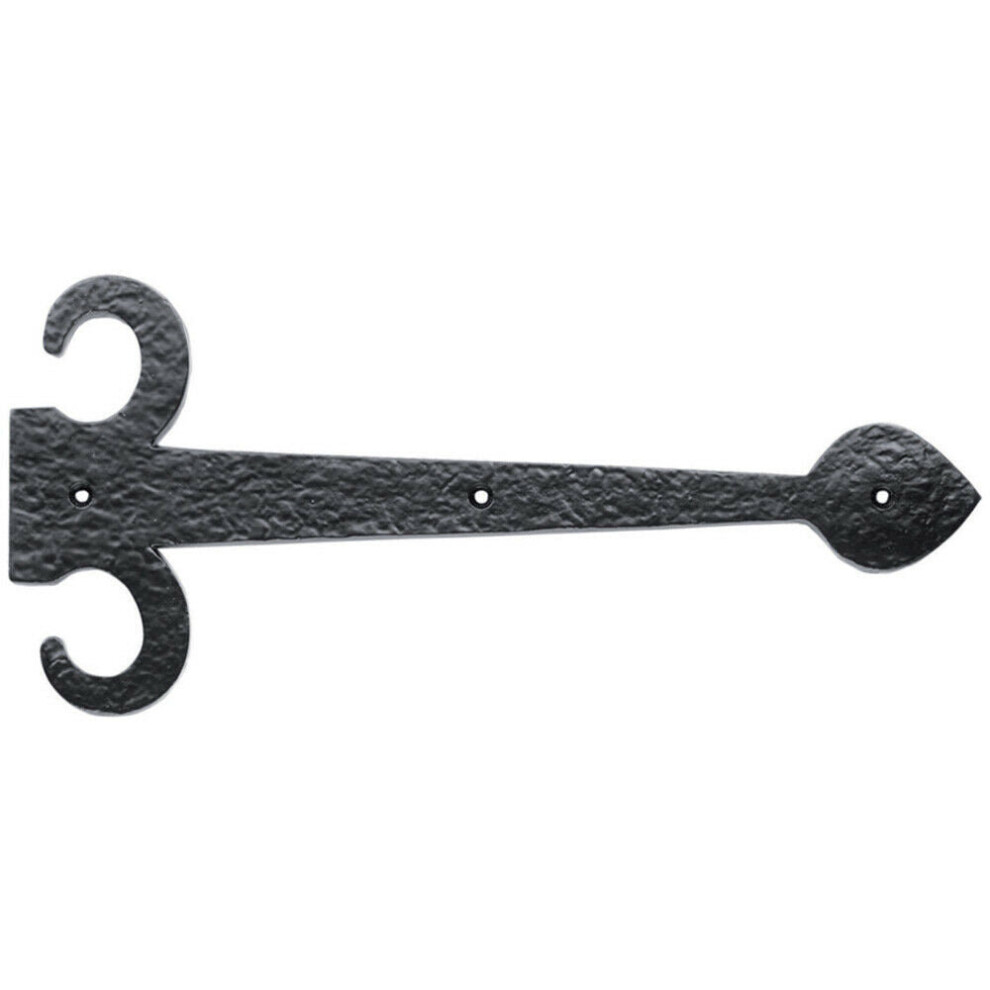 PAIR 457mm Ornate Sword Hinge Front Black Antique Decorative Door Plate